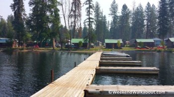 Rainbow Beach Resort cabins from the end of the dock