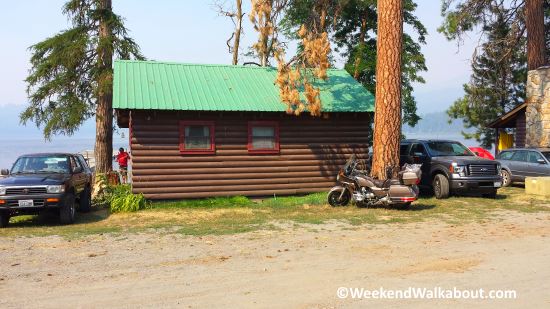 Goldwing parked by our cabin