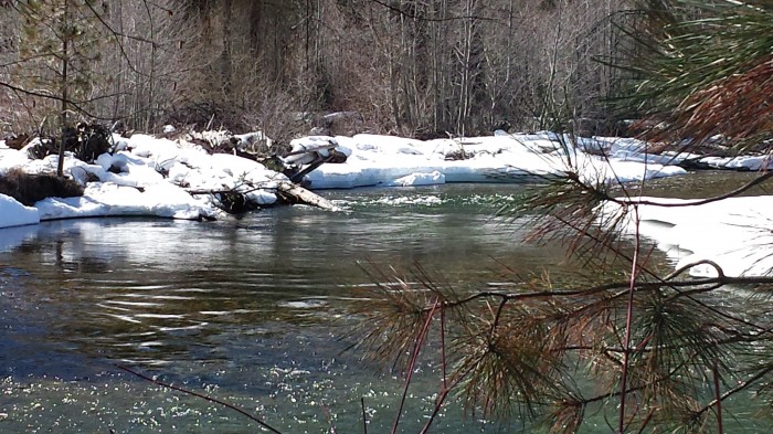 Entiat River with Snow Covered Banks